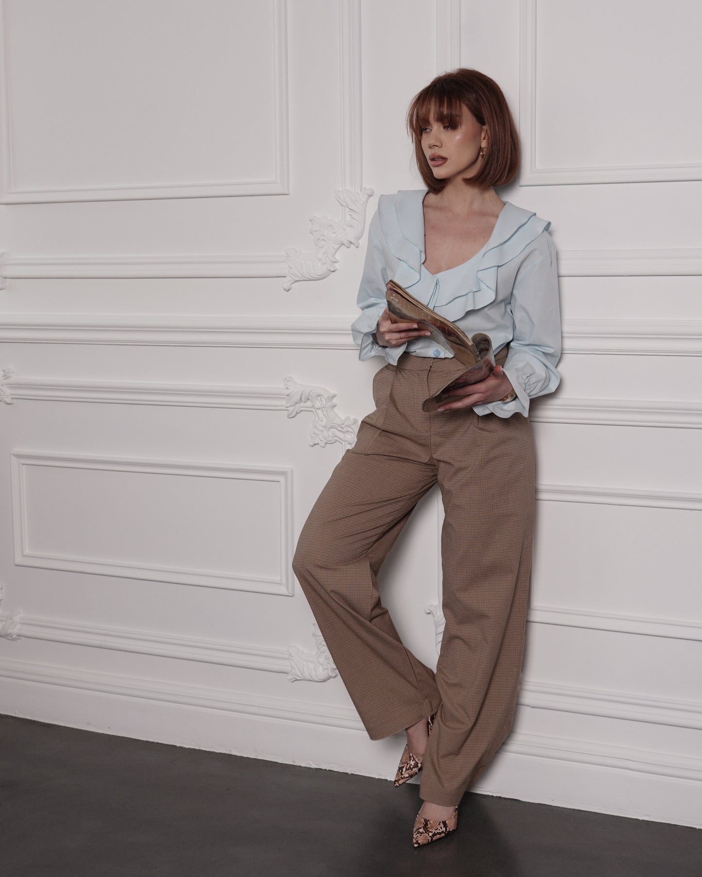 Light Blue Ruffle Blouse