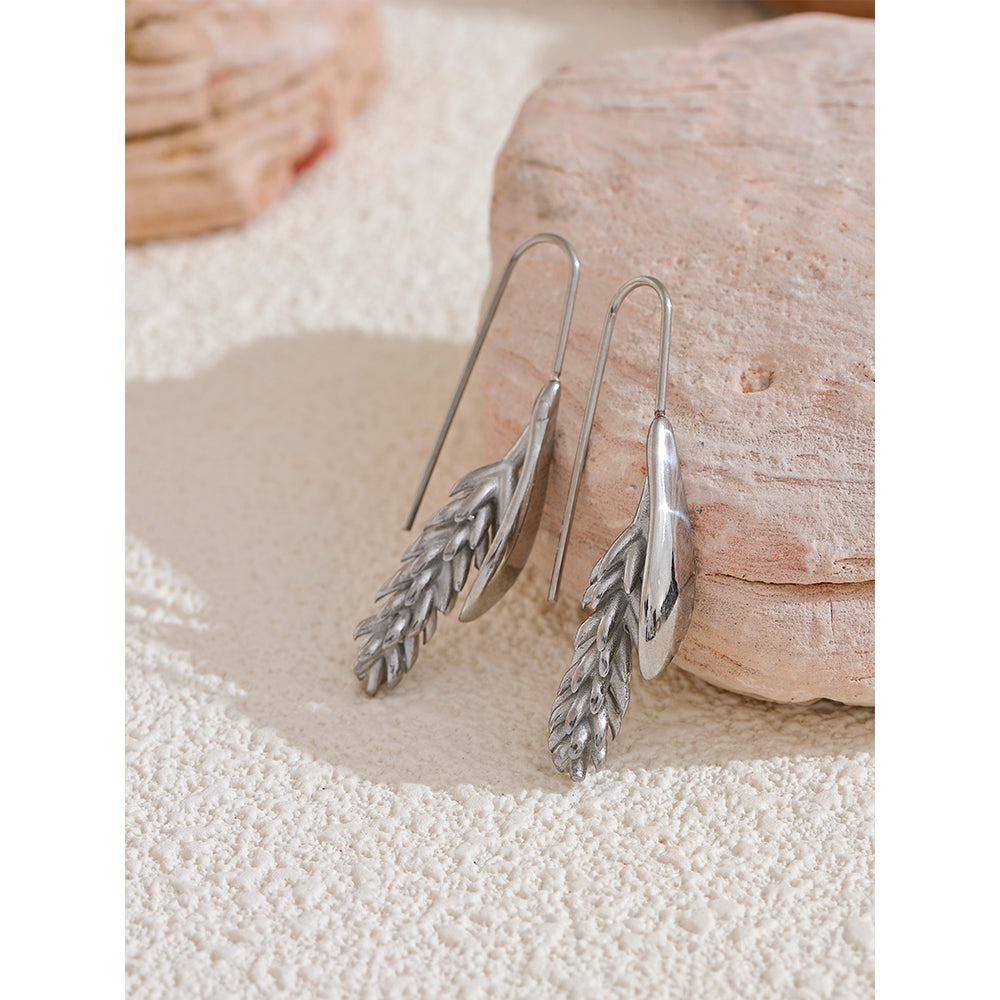 Stainless Steel Wheat Earrings 18K Gold Plated