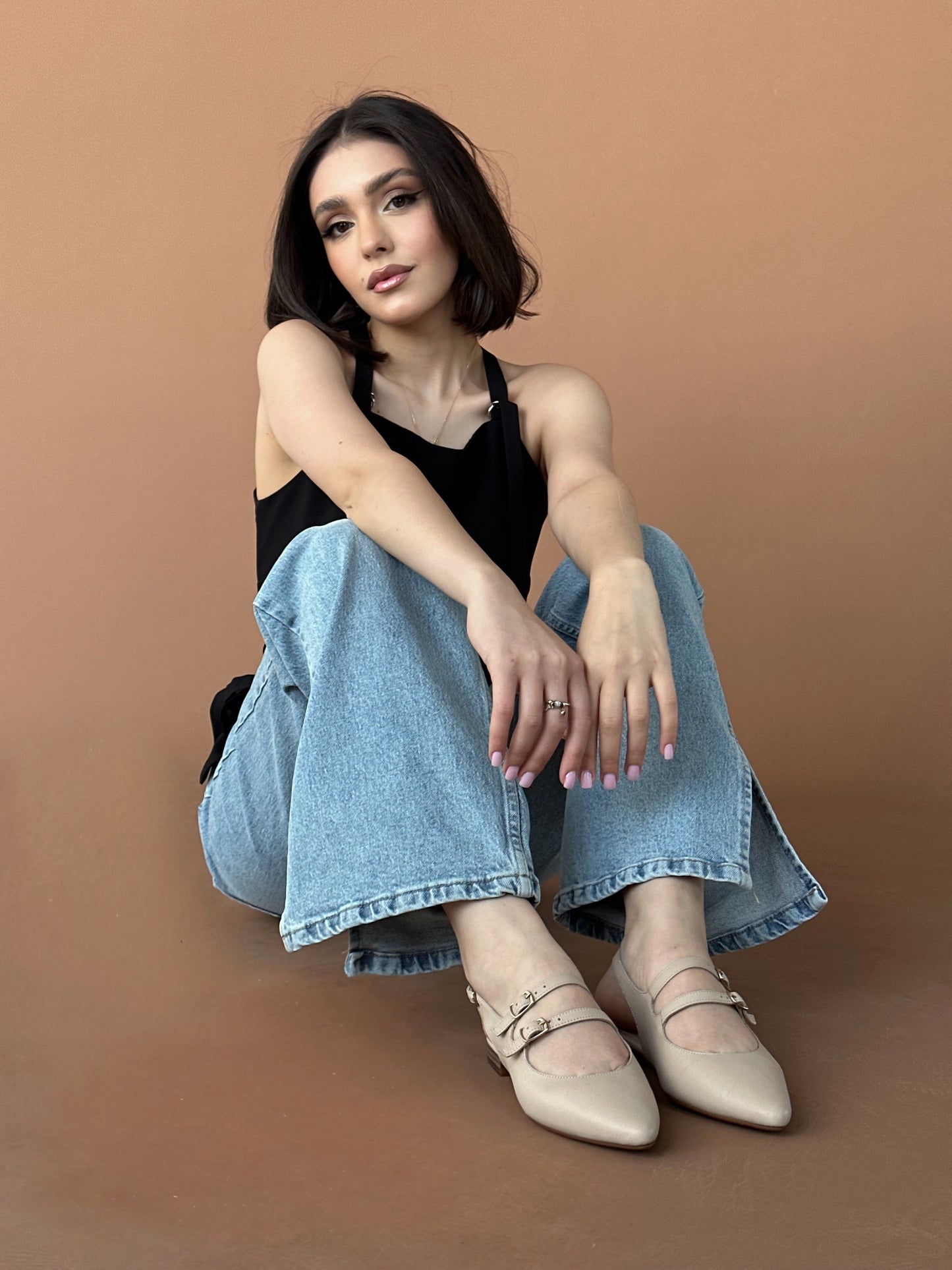 Open-back halter top