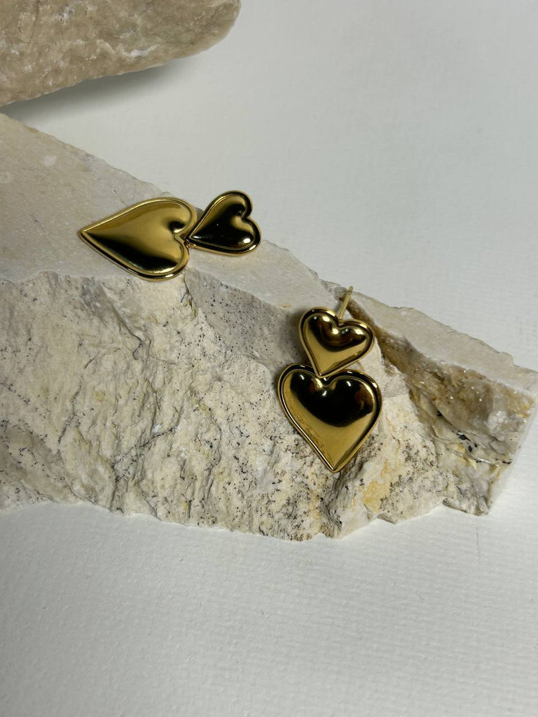 Double heart earrings - White Store Armenia