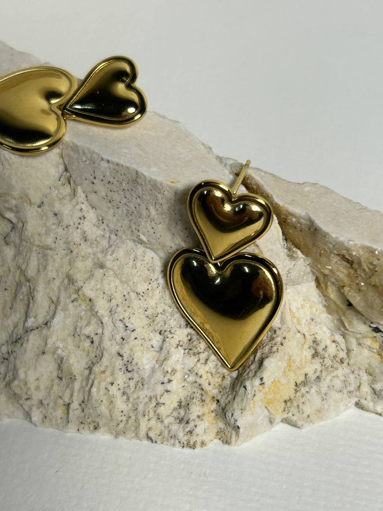 Double heart earrings - White Store Armenia