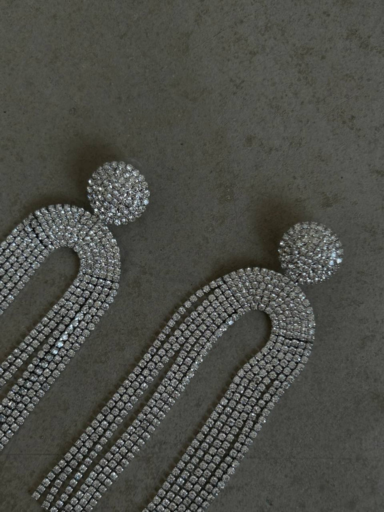 Earrings with rhinestones - White Store Armenia