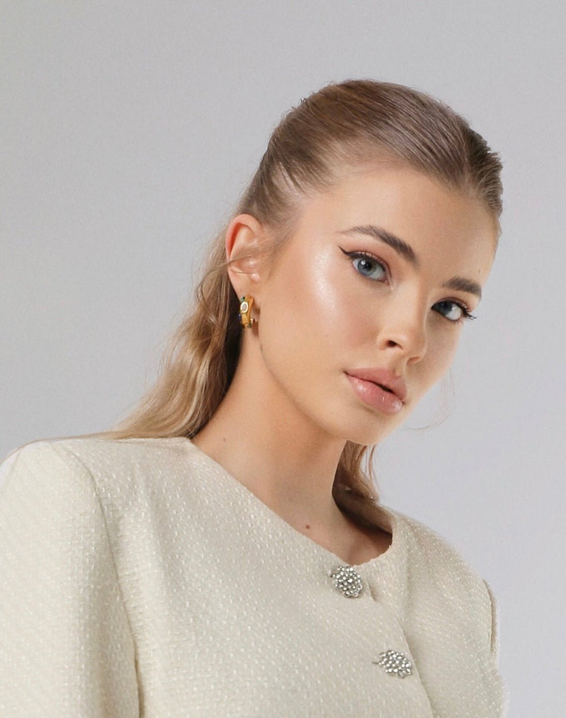 Embossed hoop earrings - White Store Armenia