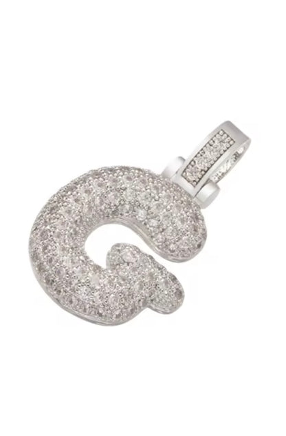 Custom Initial Necklace — Silver Pavé Edition