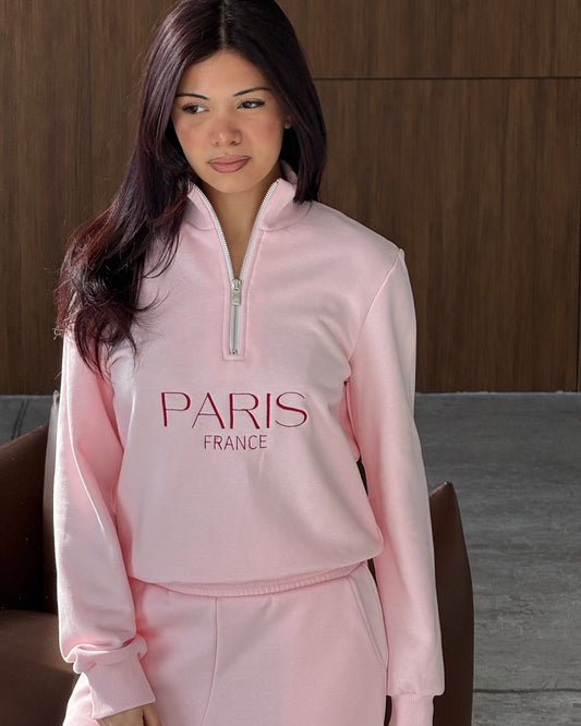 Paris sweatshirt half zip