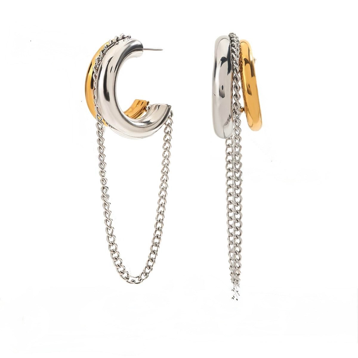 Tassel Line Hoop Earrings