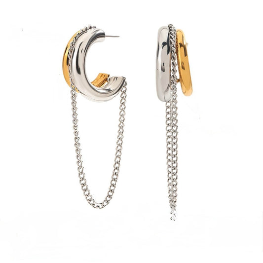 Tassel Line Hoop Earrings