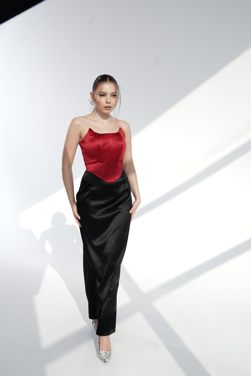 Red Satin Corset-Top