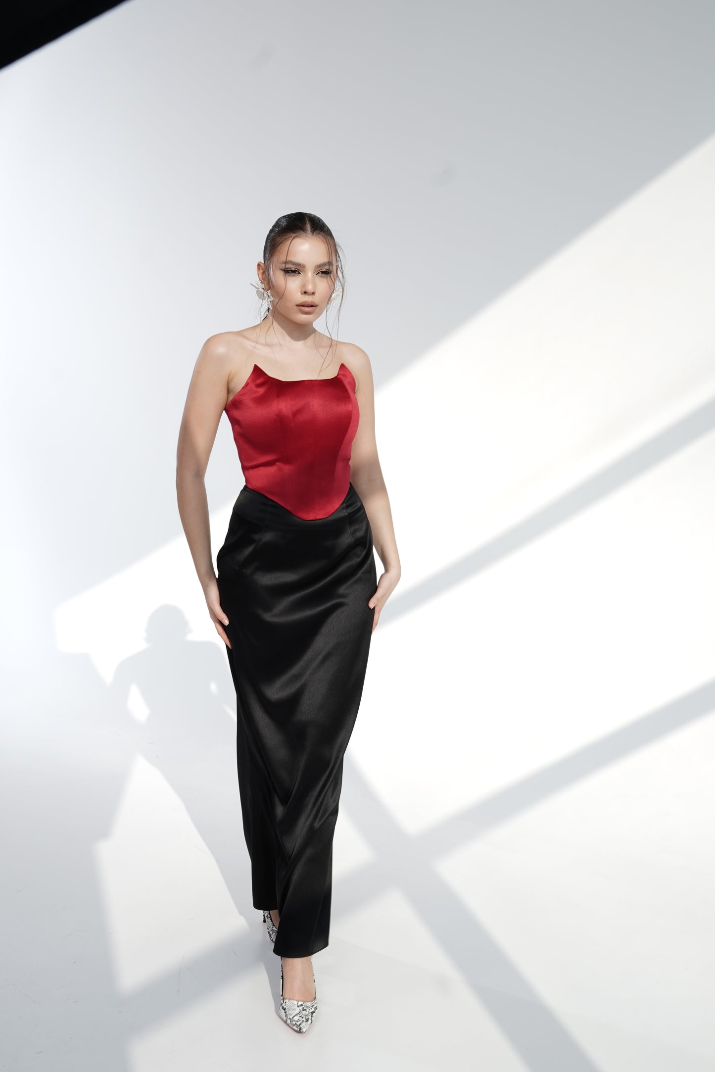 Red Satin Corset-Top