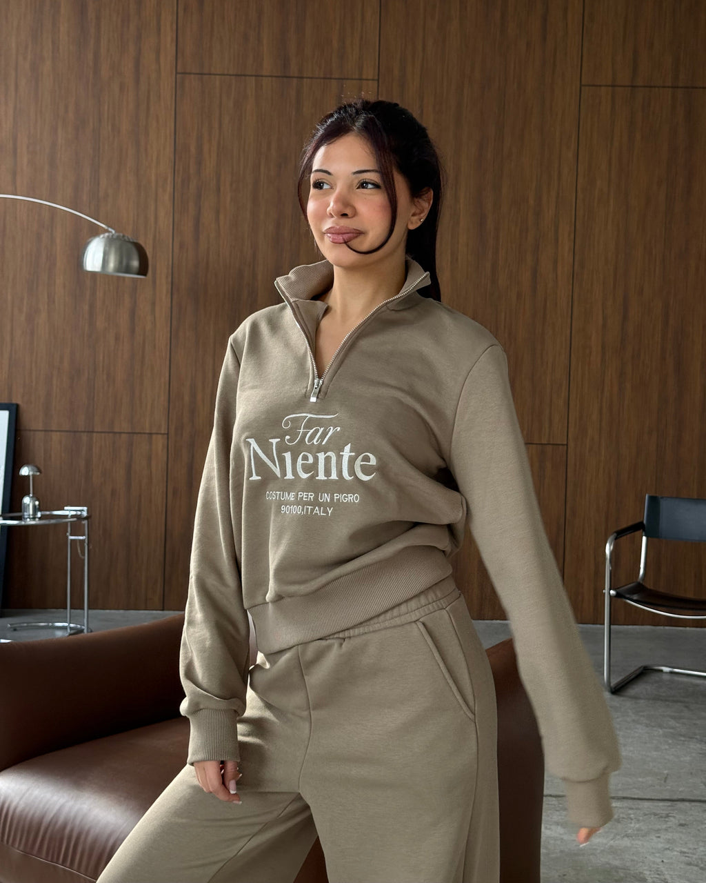 Свитшот Far Niente Half-Zip – Бежевый мокко