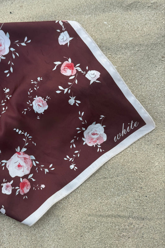 Rosé Bloom Silk-Feel Scarf