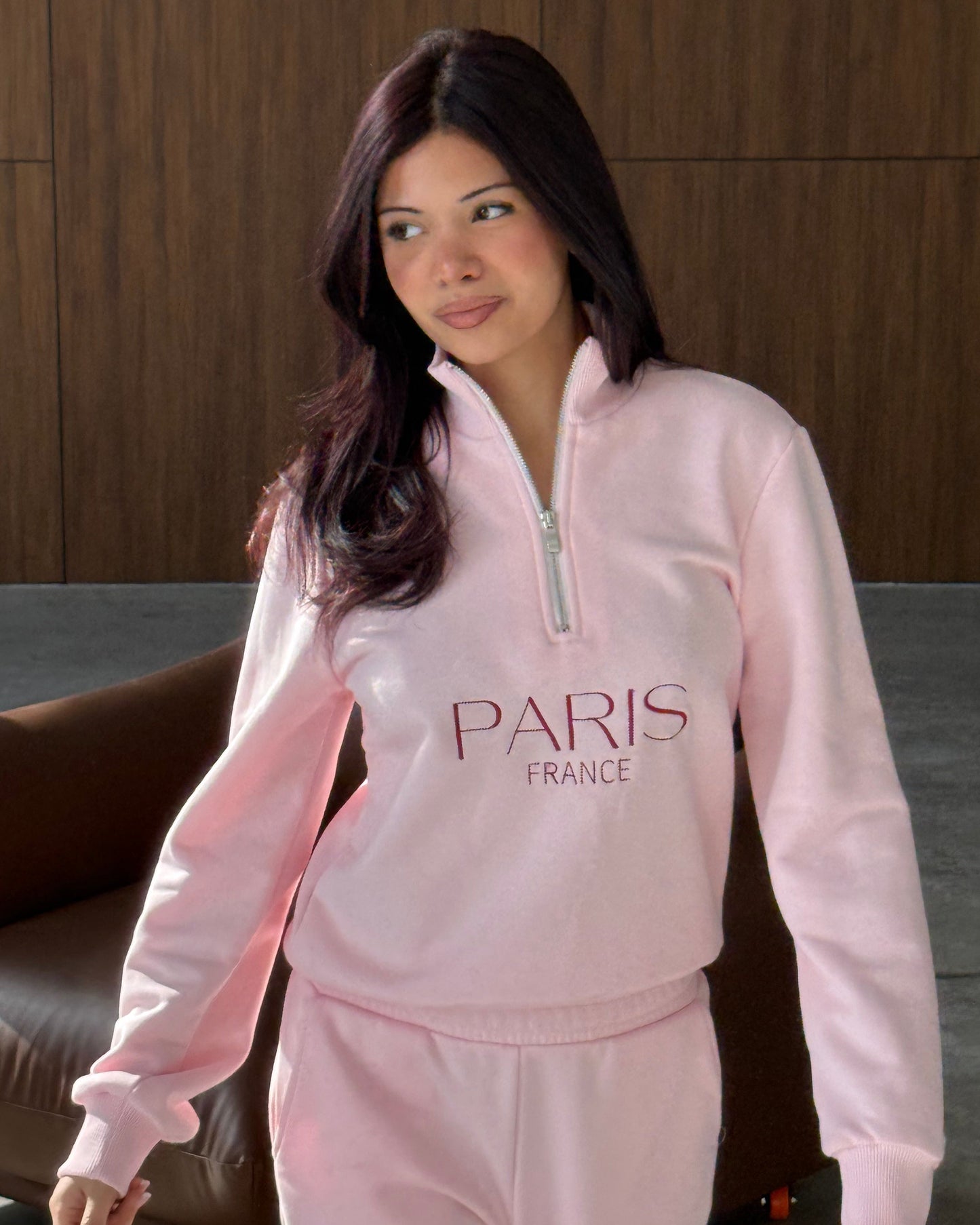 Paris sweatshirt half zip