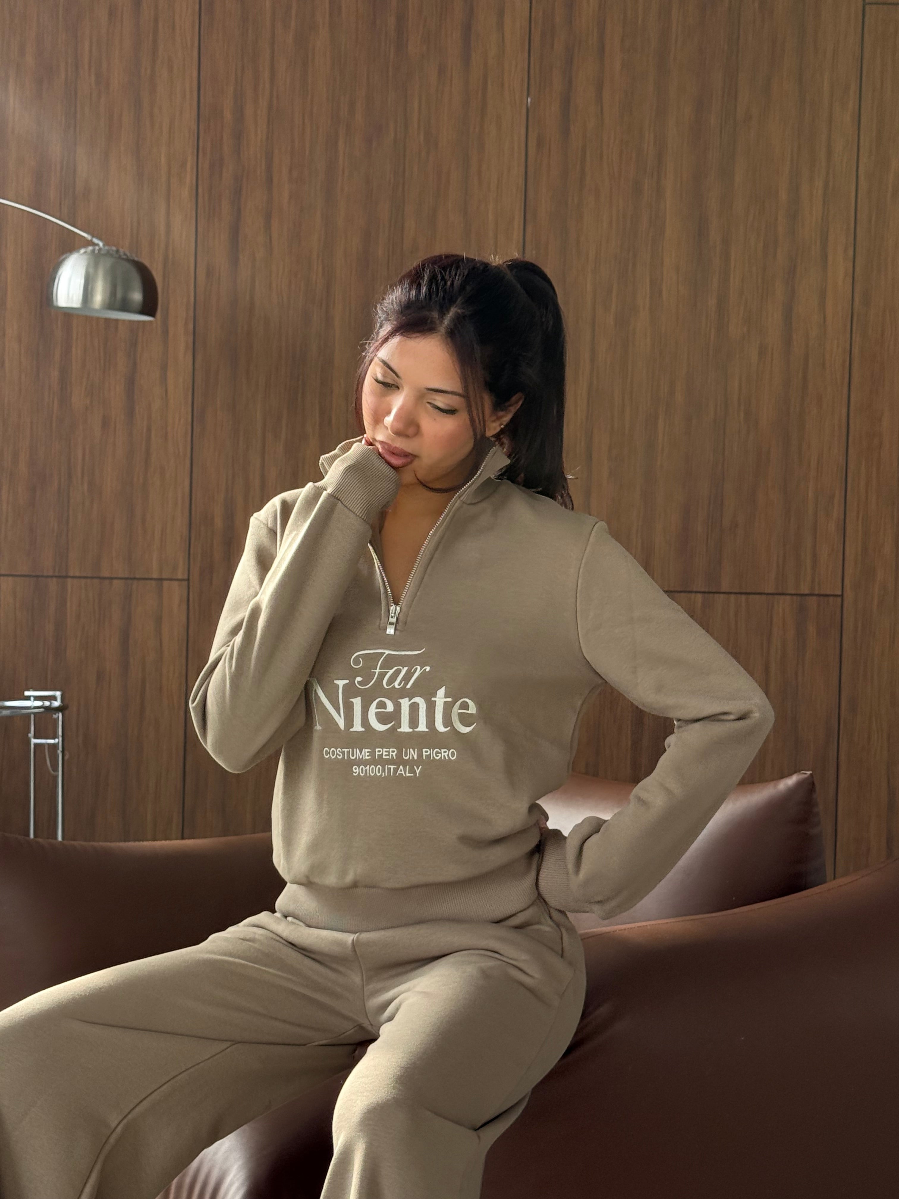 Свитшот Far Niente Half-Zip – Бежевый мокко