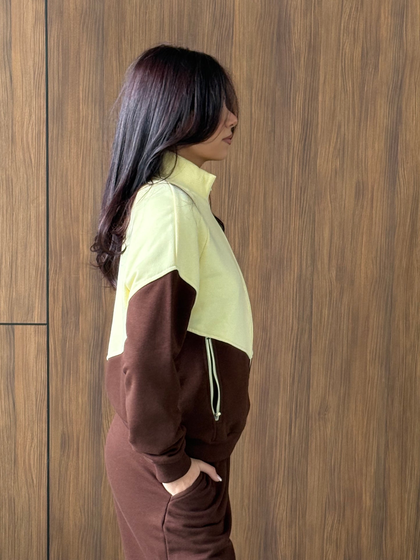 Out of Office Zip-Up Sweatshirt – Taupe Beige