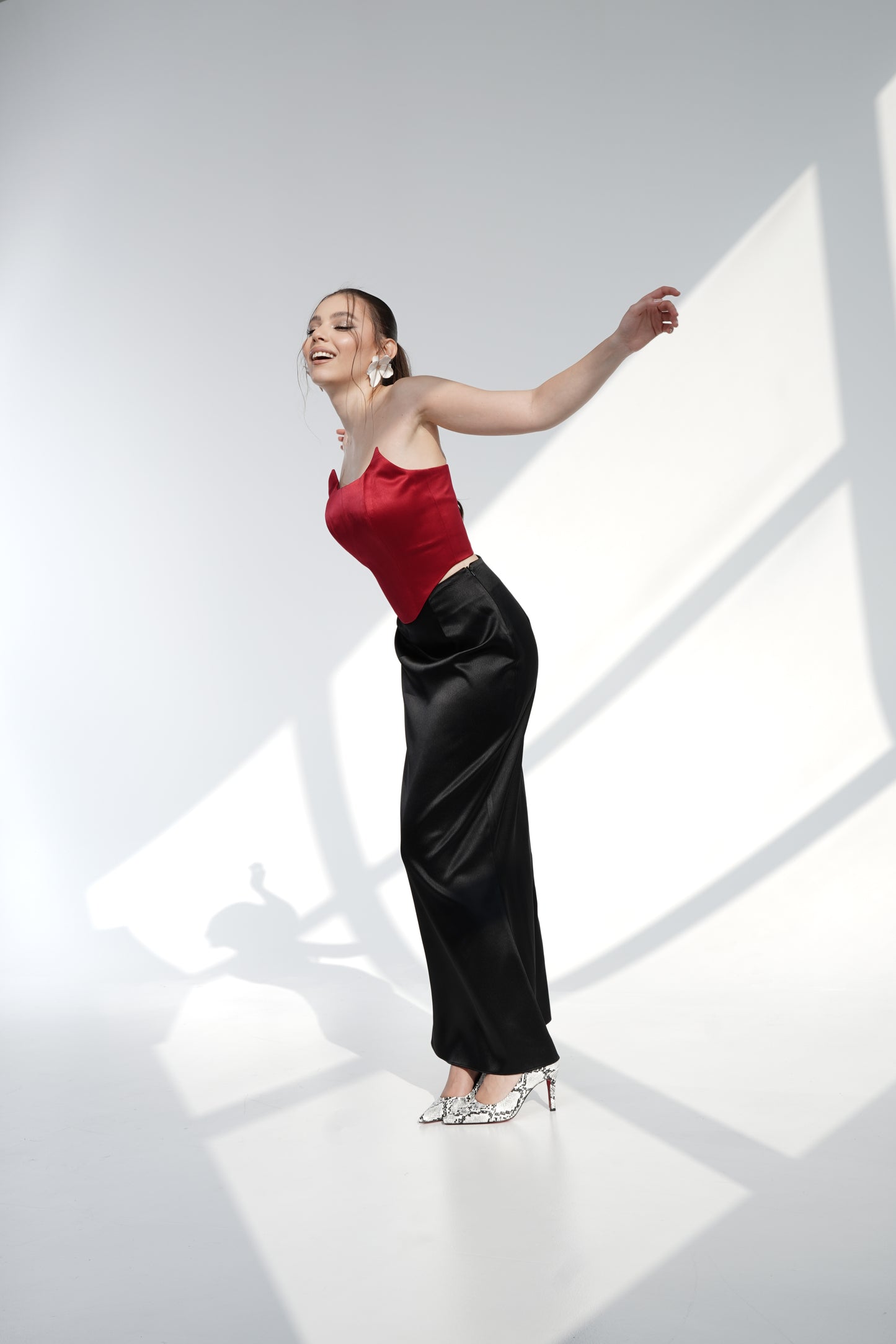 Red Satin Corset-Top