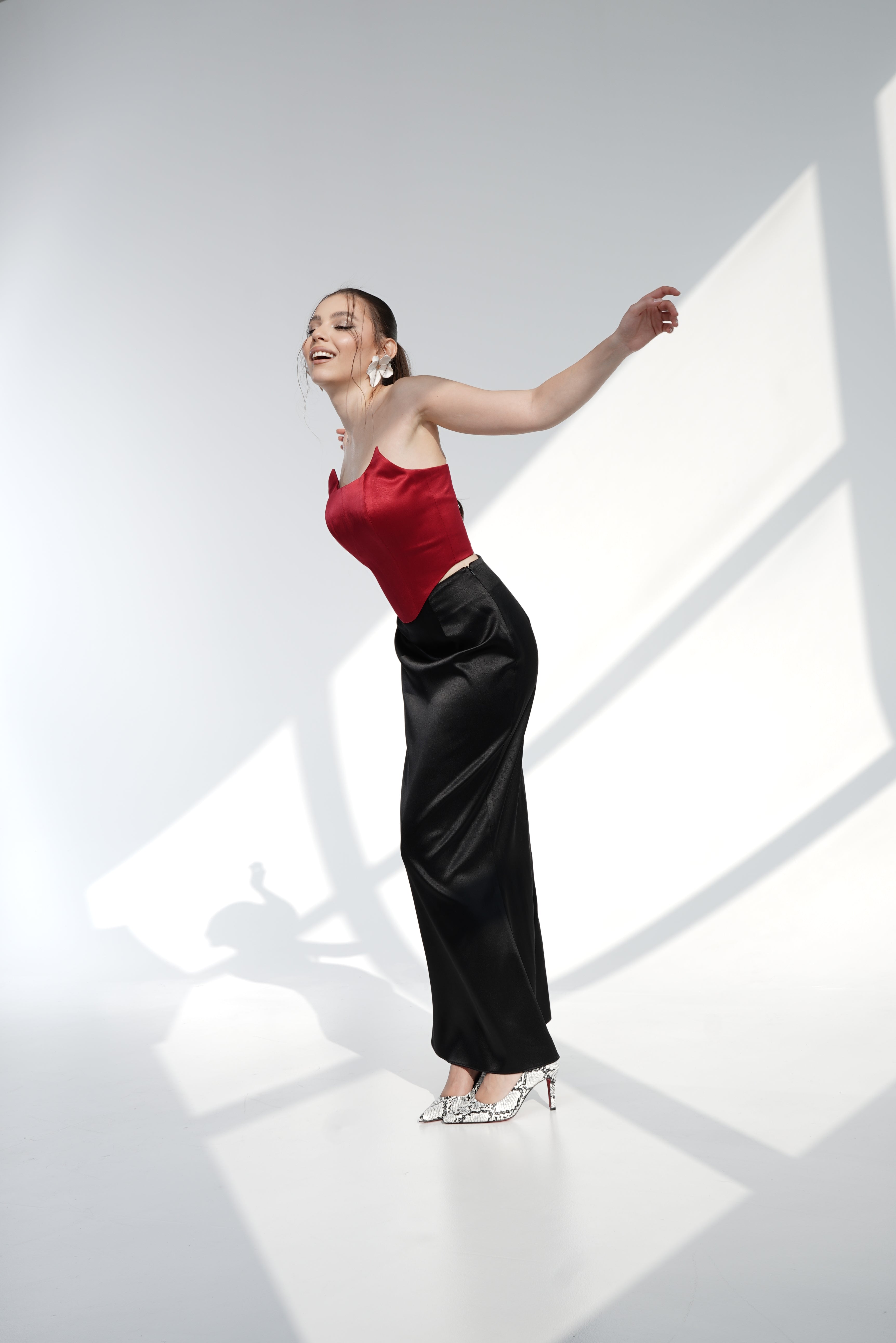 Red Satin Corset-Top