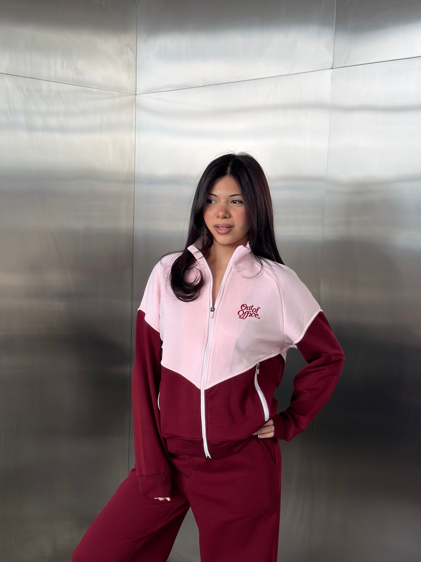 Out of Office Zip-Up Sweatshirt – Taupe Beige