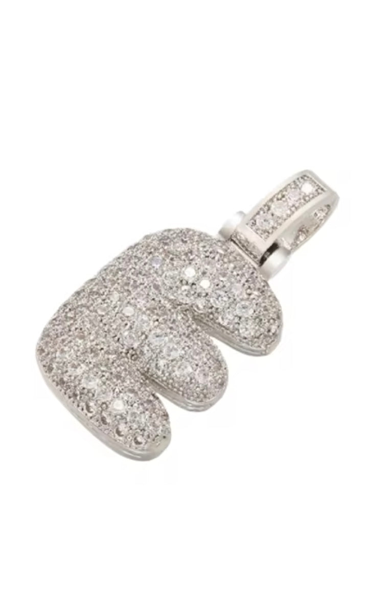 Custom Initial Necklace — Silver Pavé Edition