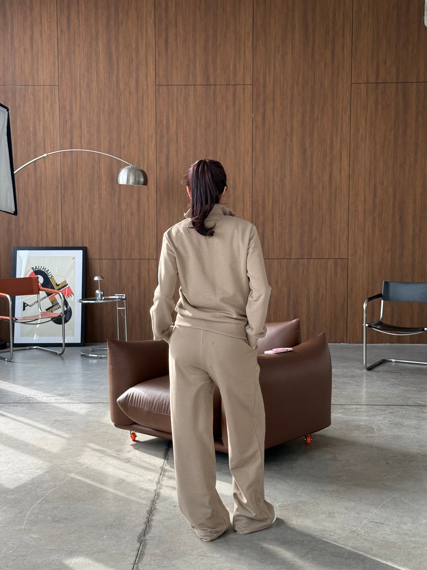 Far Niente Half-Zip Sweatshirt – Mocha Beige