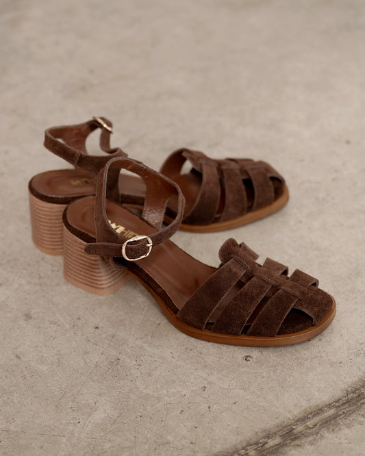 Siena Suede Block Heel Sandals