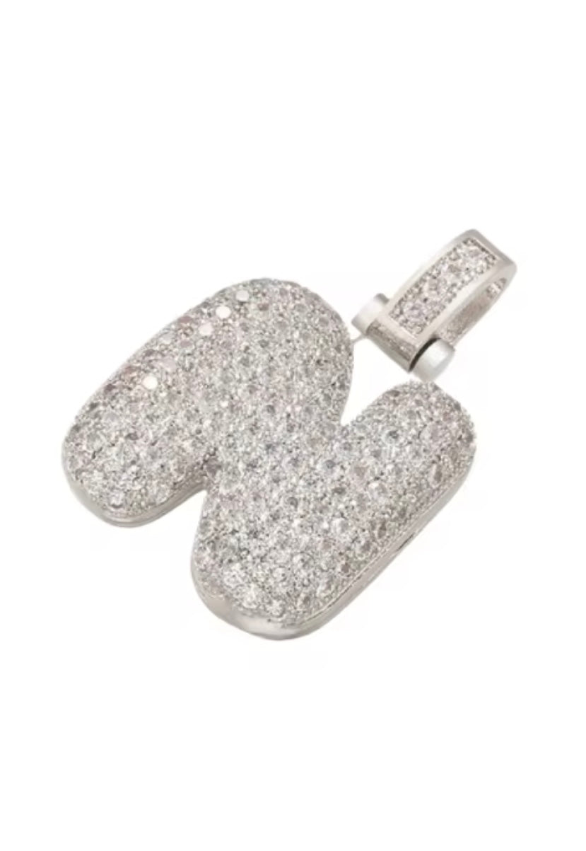 Custom Initial Necklace — Silver Pavé Edition