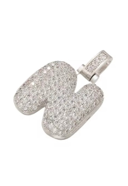 Custom Initial Necklace — Silver Pavé Edition
