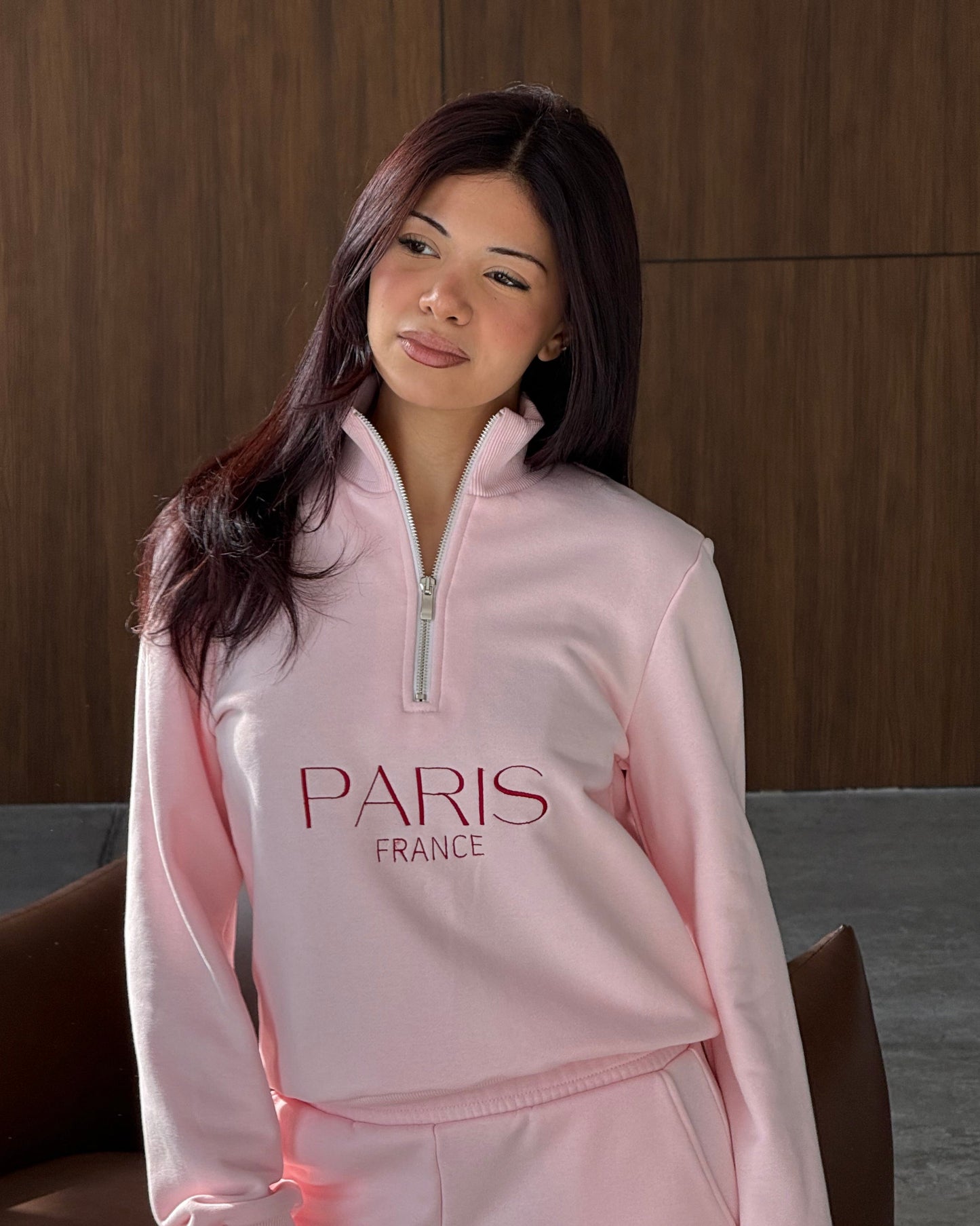 Paris sweatshirt half zip