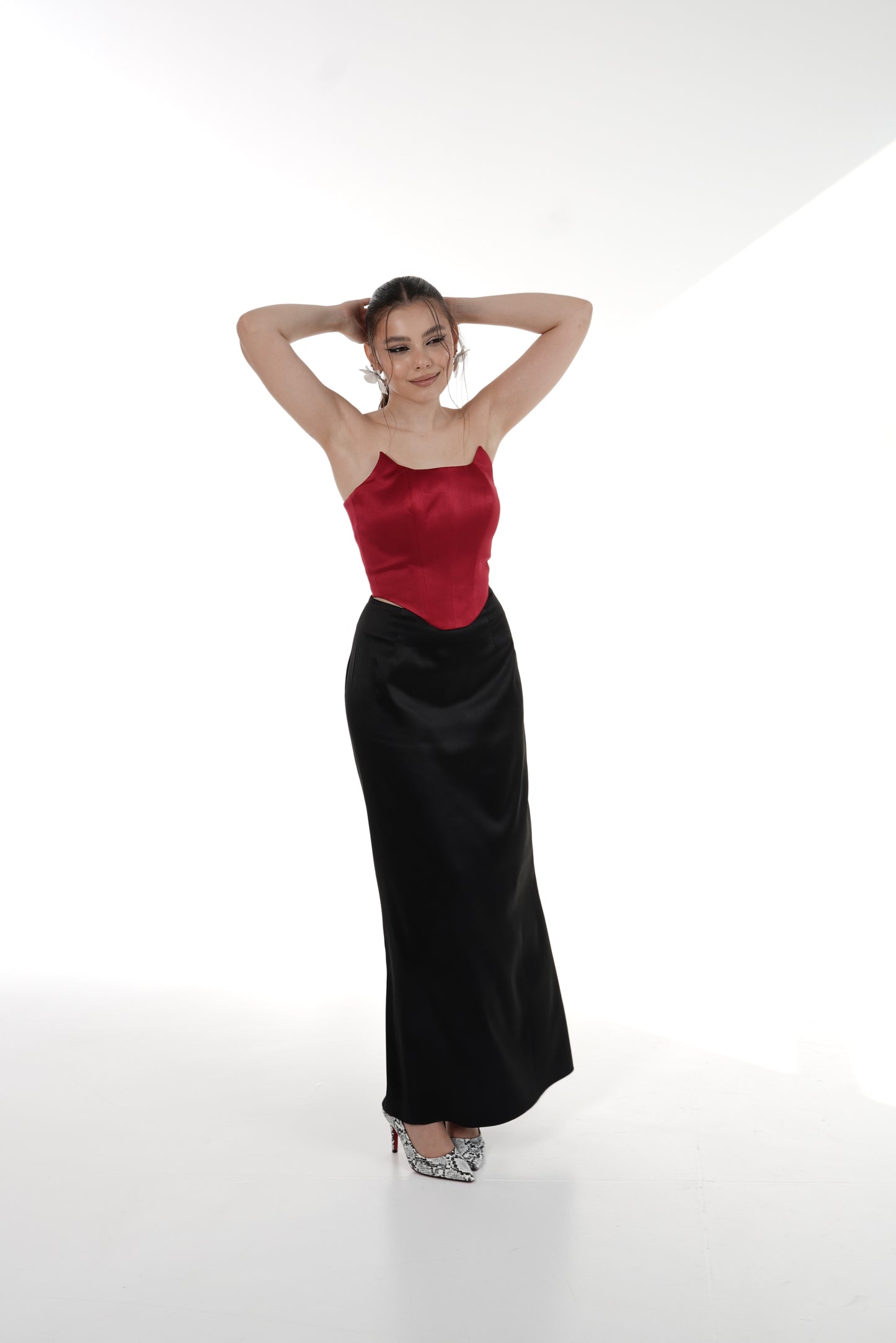 Red Satin Corset-Top