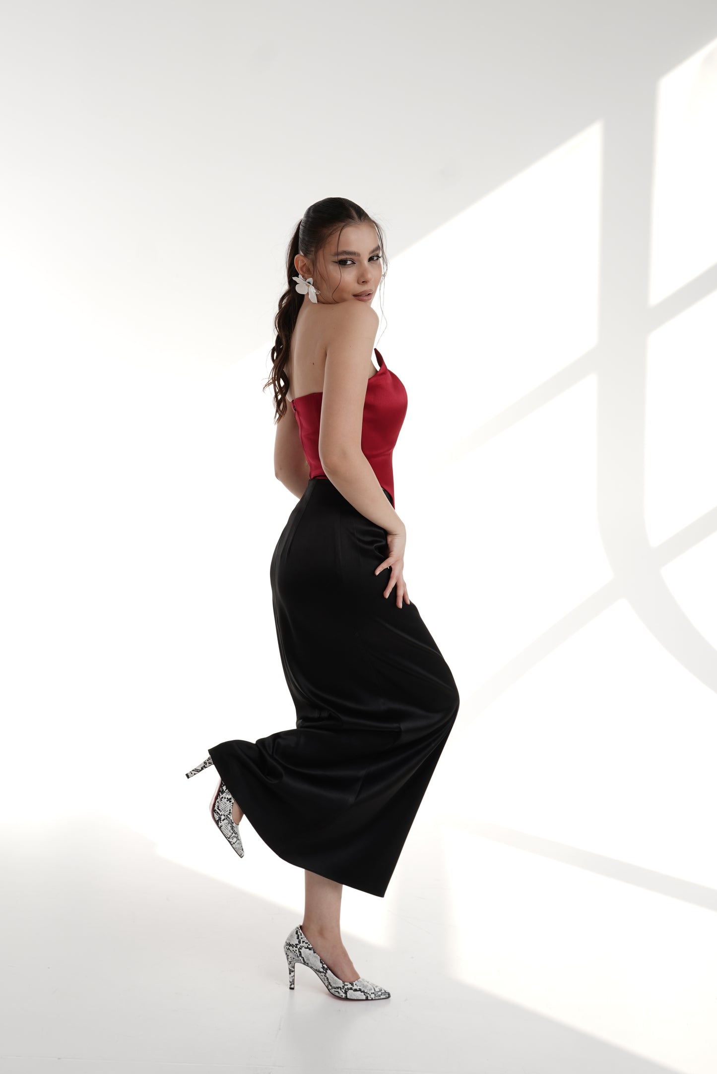 Red Satin Corset-Top