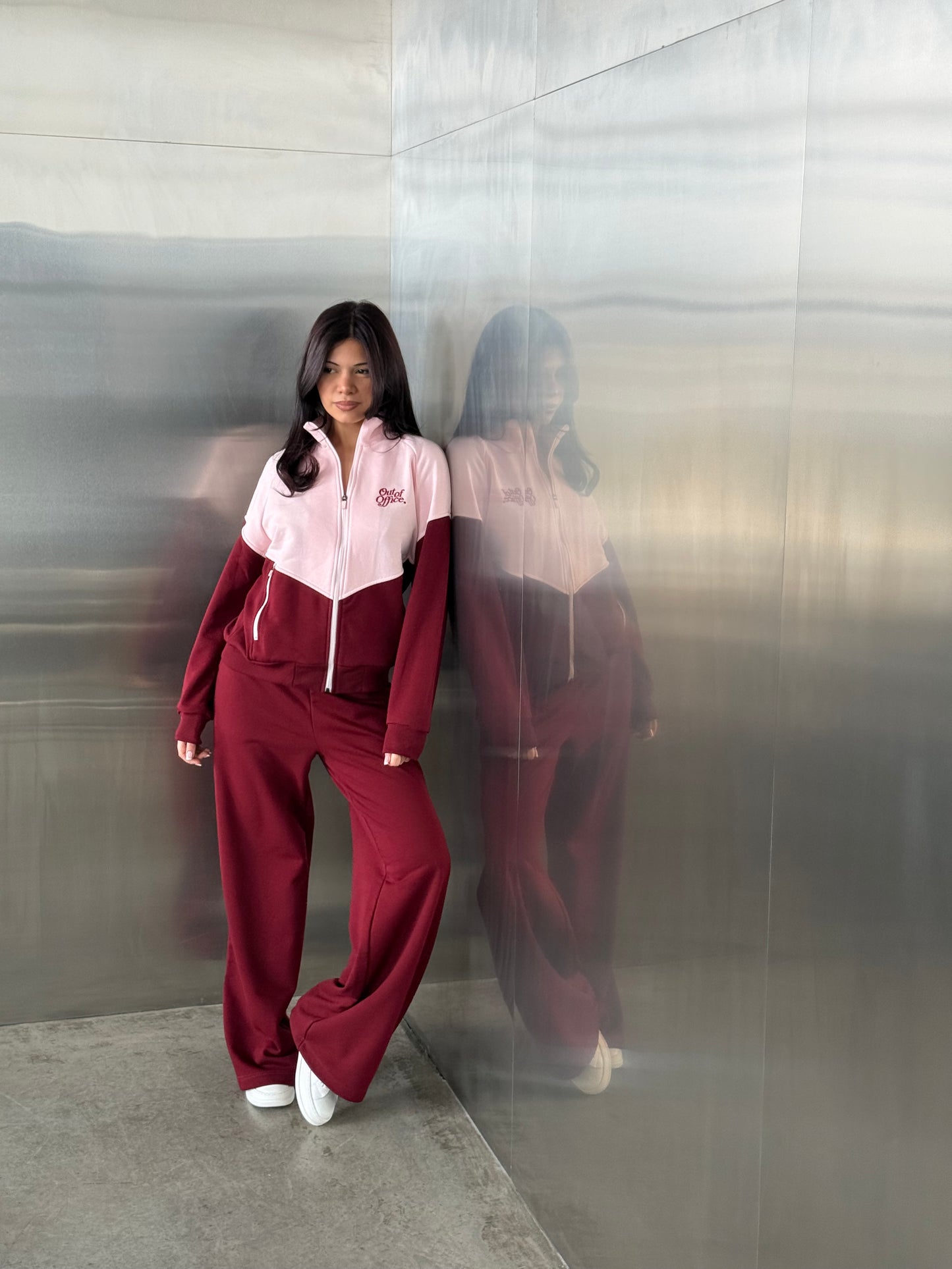 Out of Office Zip-Up Sweatshirt – Taupe Beige