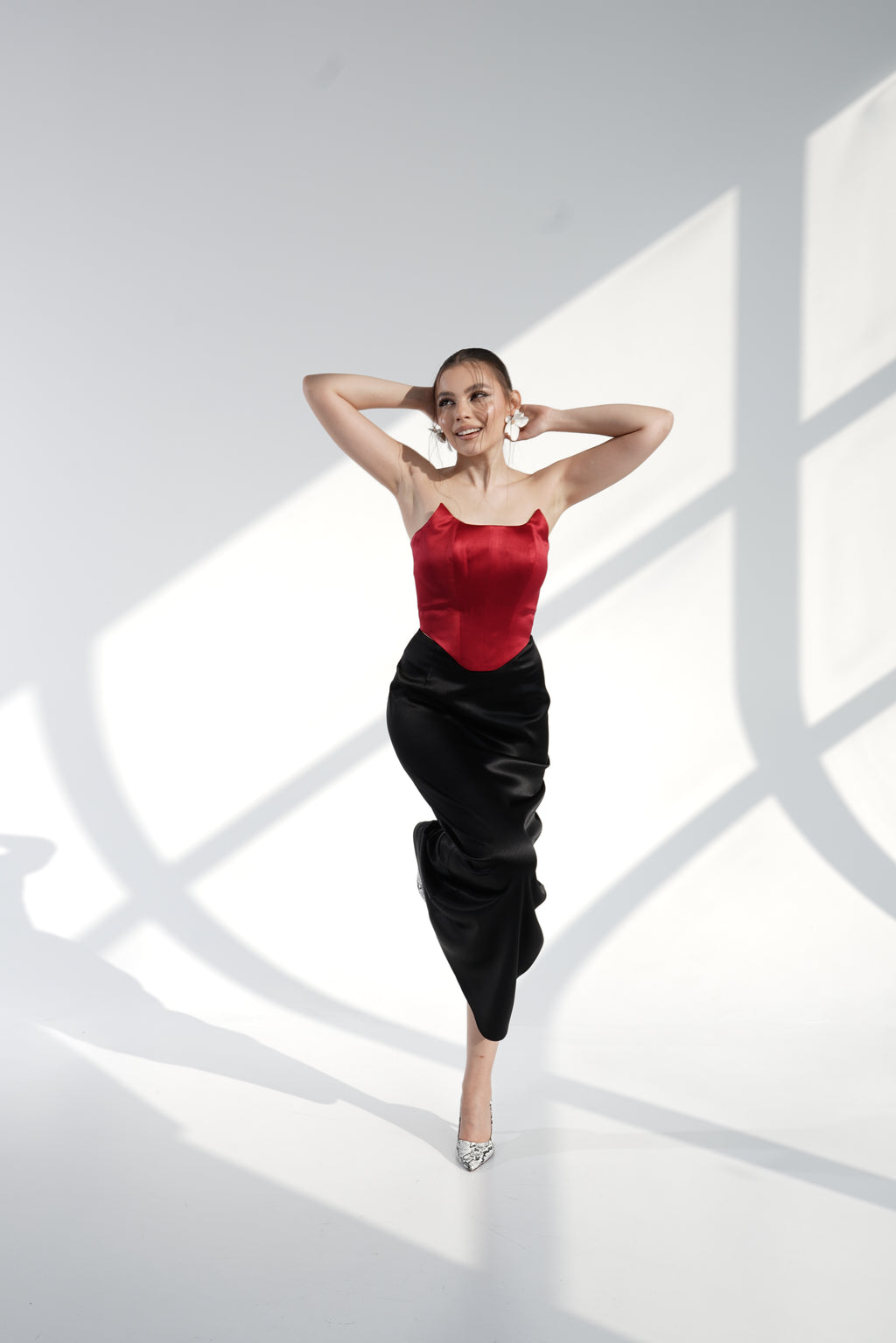 Red Satin Corset-Top