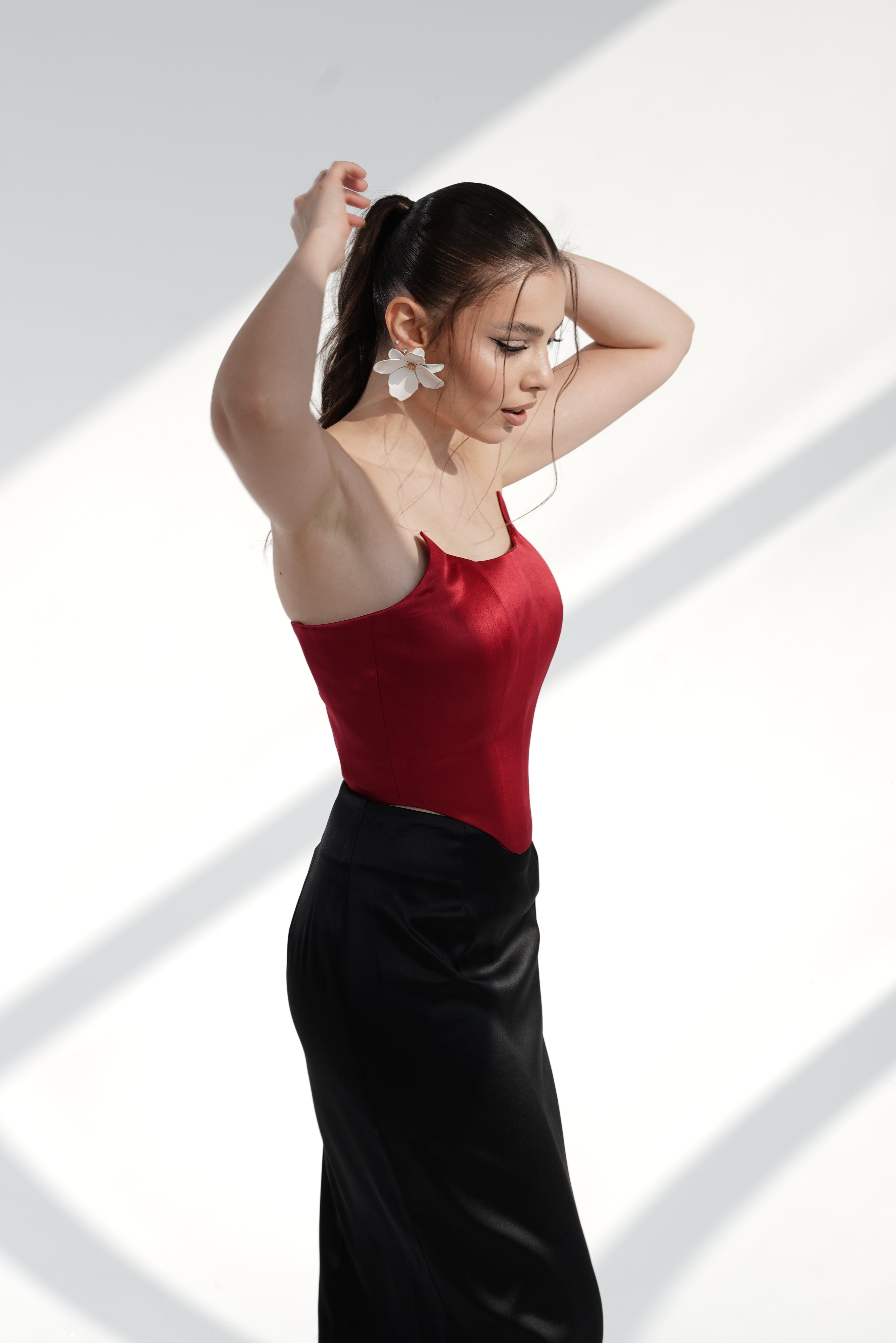 Red Satin Corset-Top