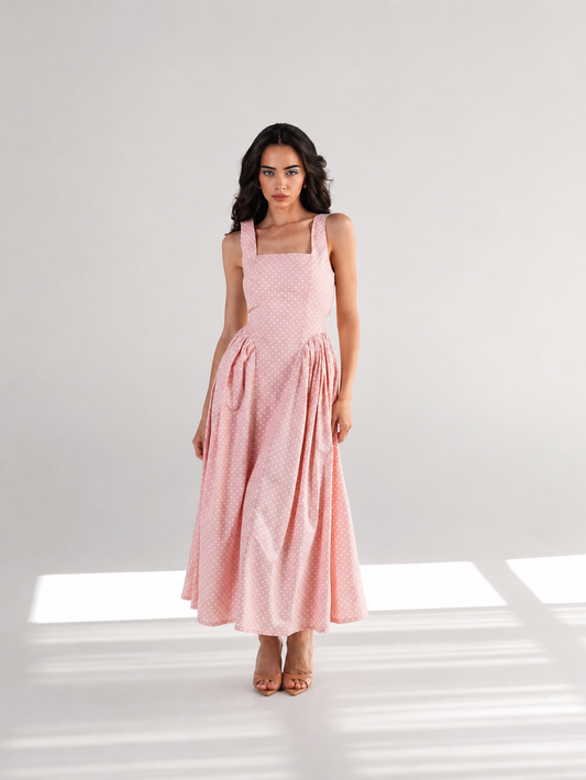 The Grace Polka Dot Midi Dress