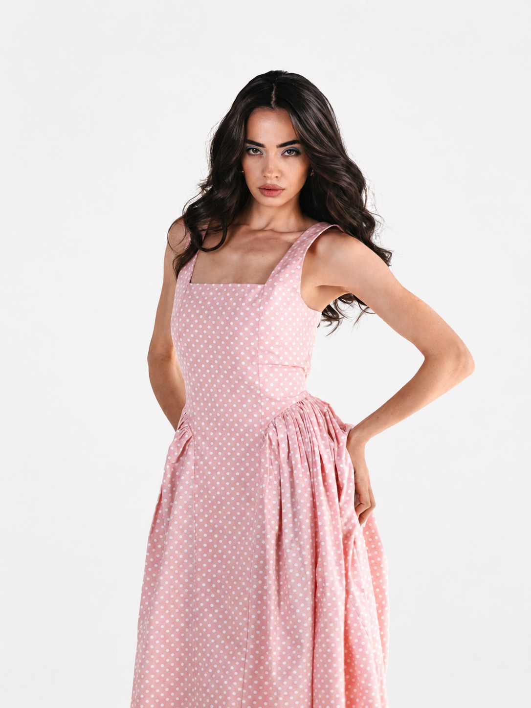 The Grace Polka Dot Midi Dress