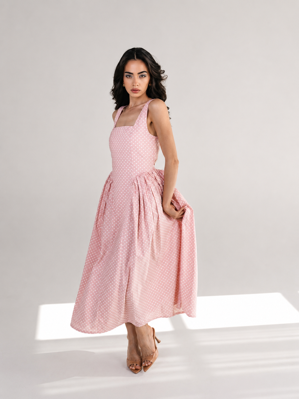The Grace Polka Dot Midi Dress