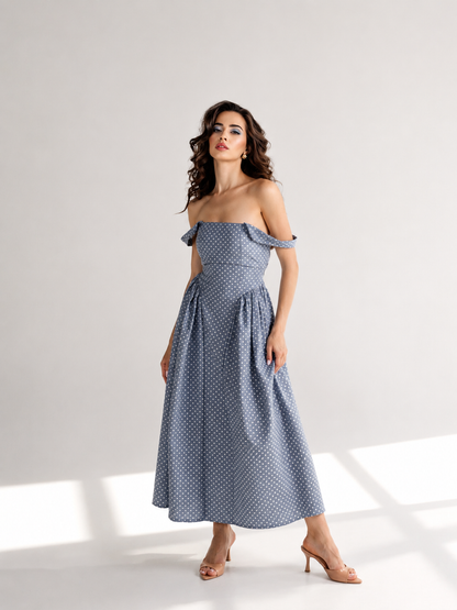 The Grace Polka Dot Midi Dress