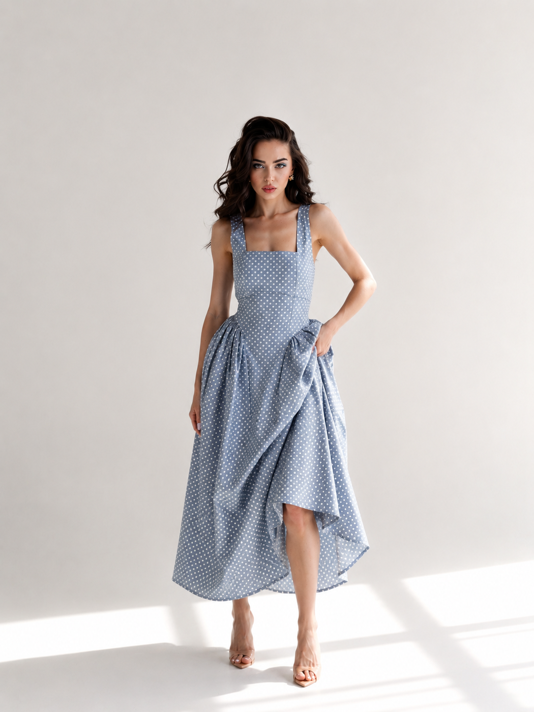 The Grace Polka Dot Midi Dress