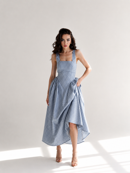 The Grace Polka Dot Midi Dress