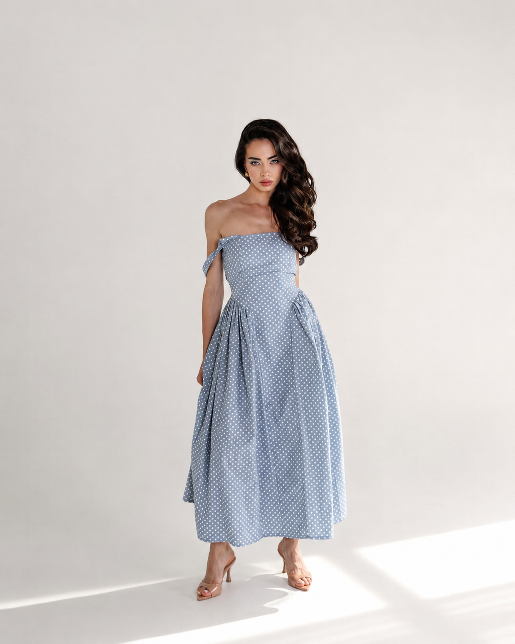 The Grace Polka Dot Midi Dress