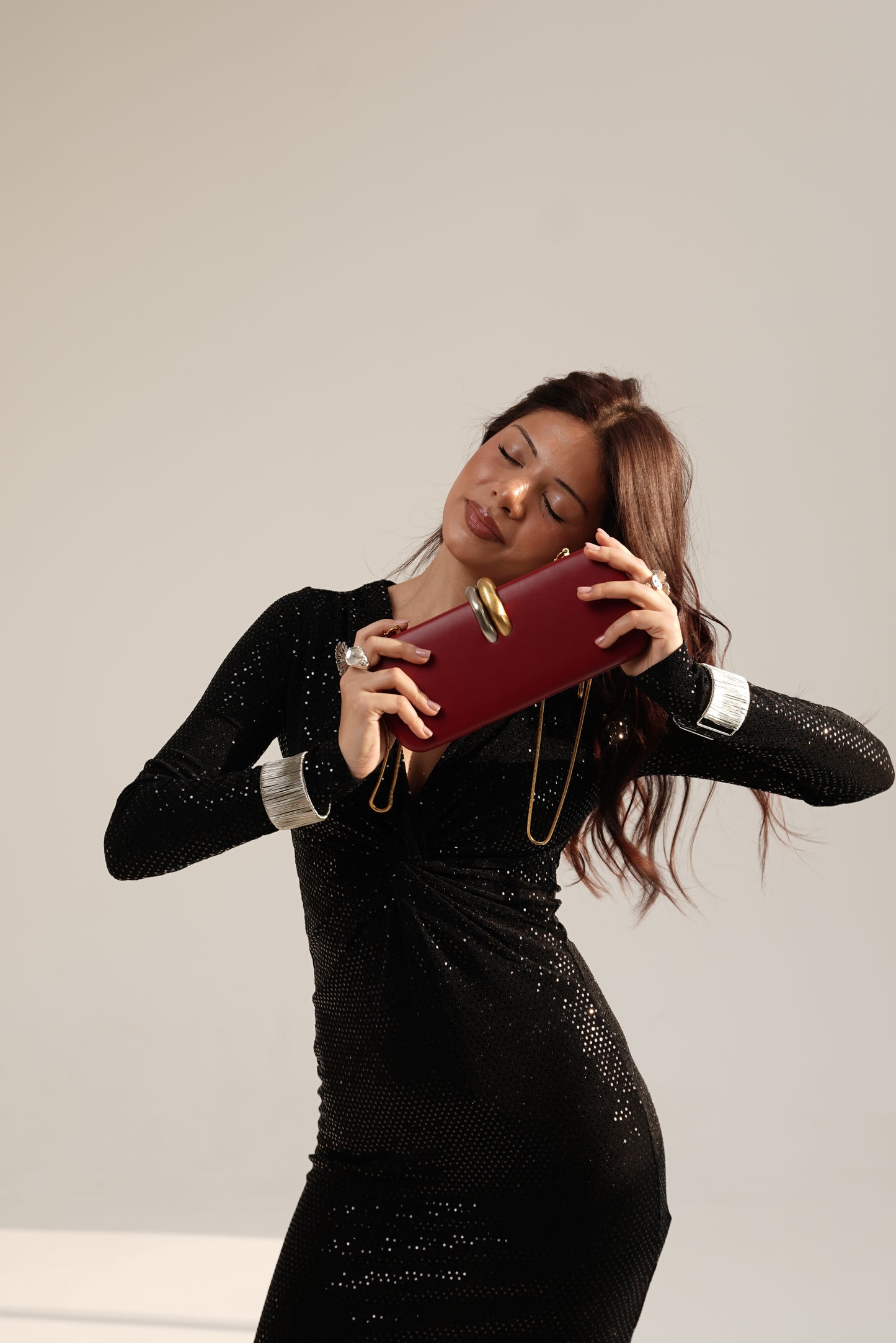 Deep Red Evening Clutch