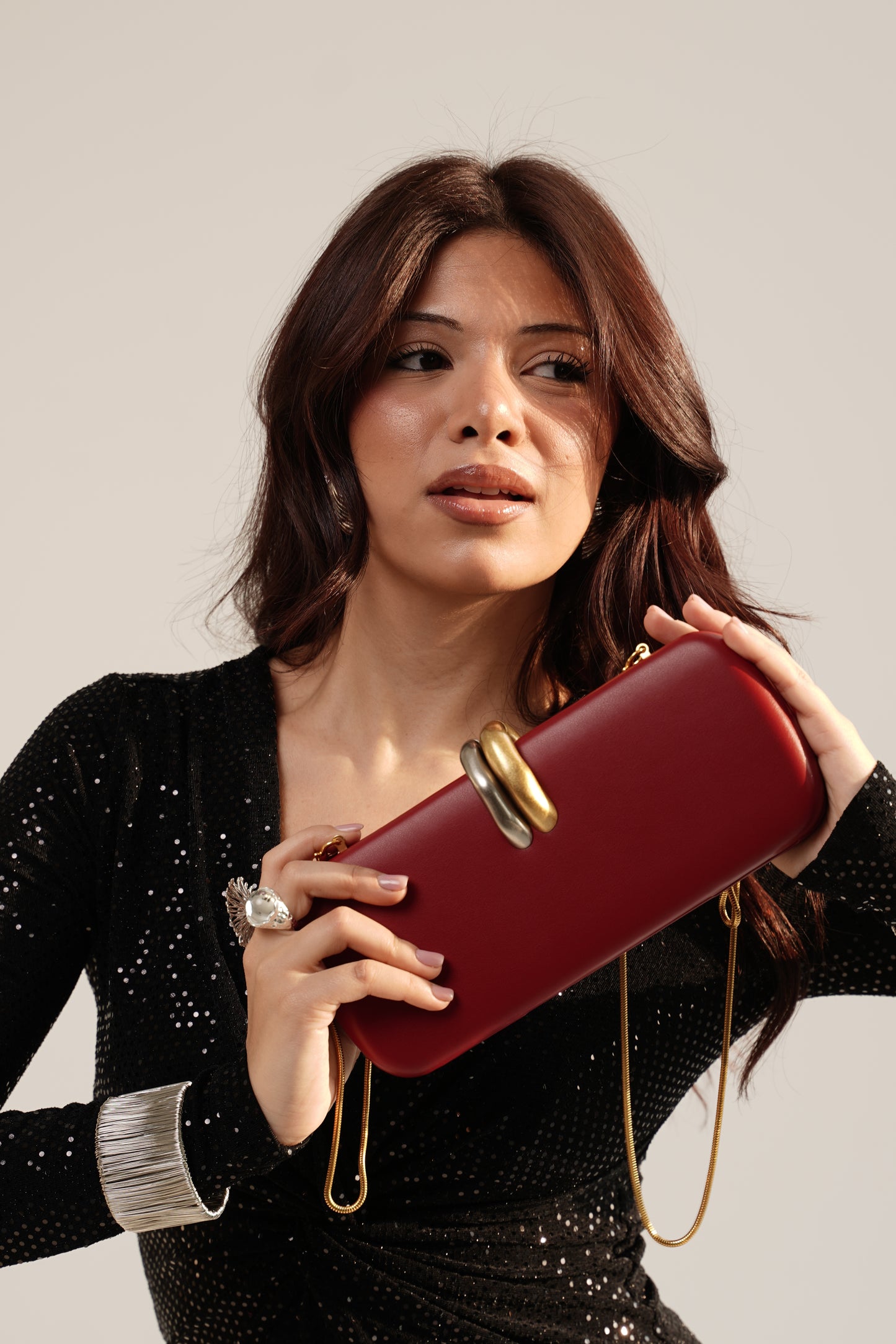 Deep Red Evening Clutch