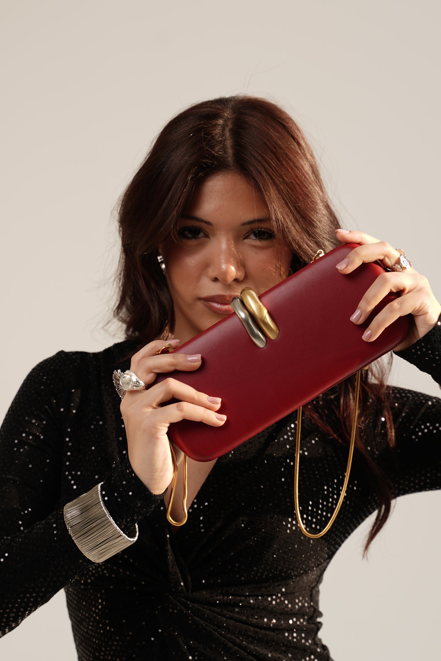 Deep Red Evening Clutch