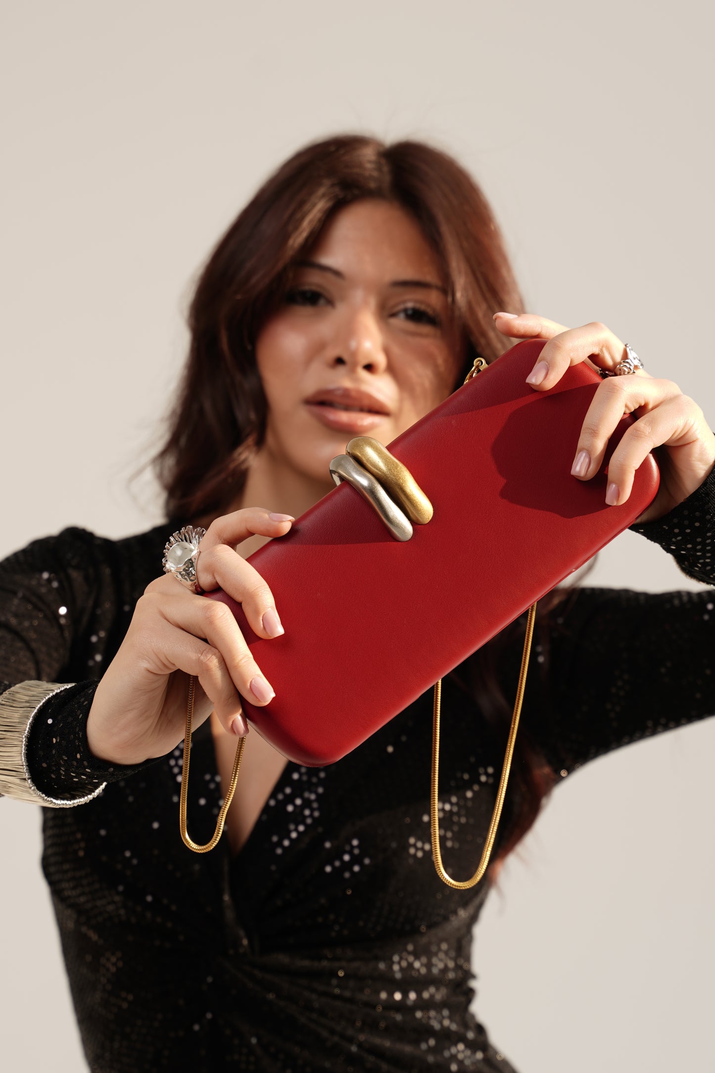 Deep Red Evening Clutch