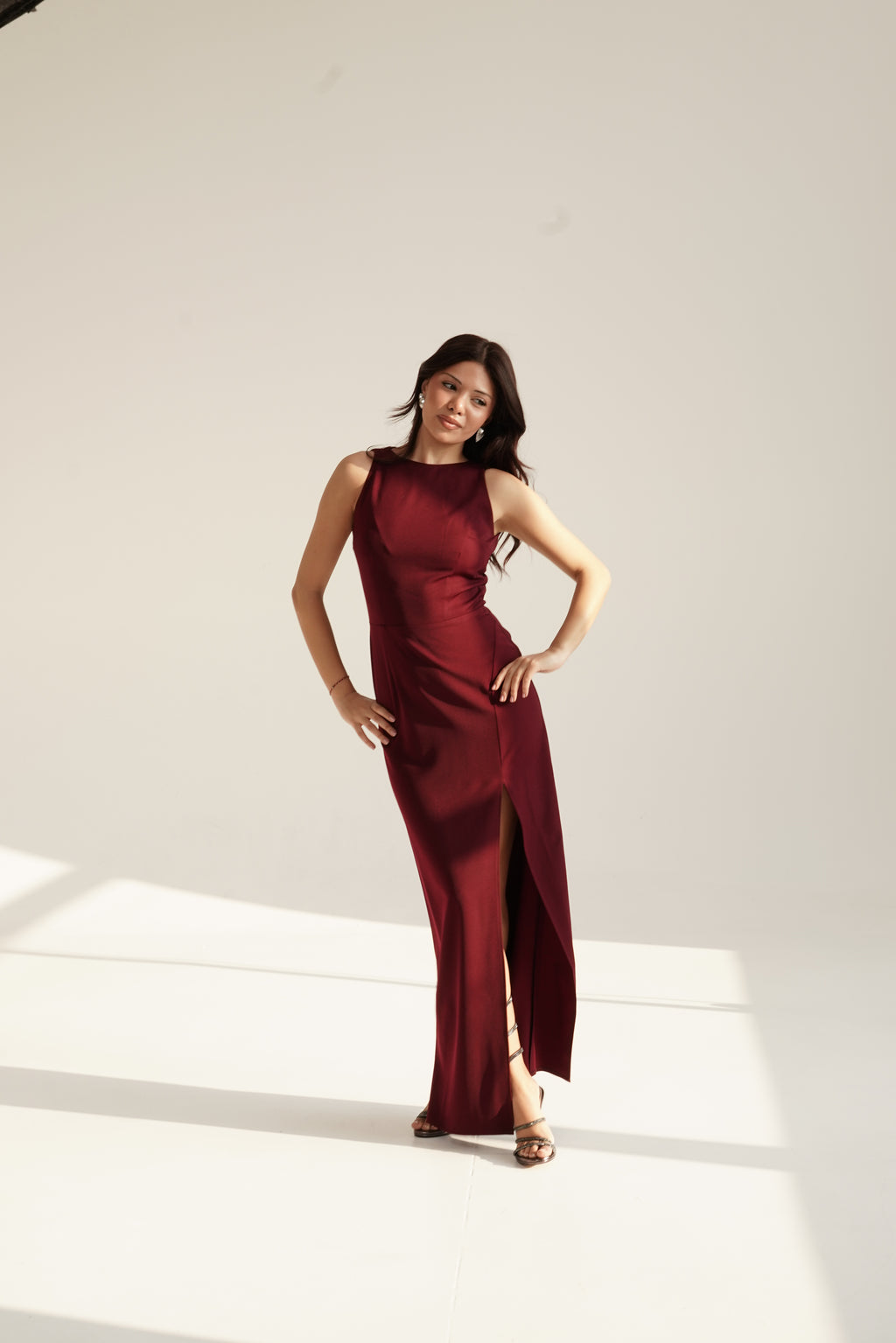 Sleeveless Maxi Dress with Front Slit