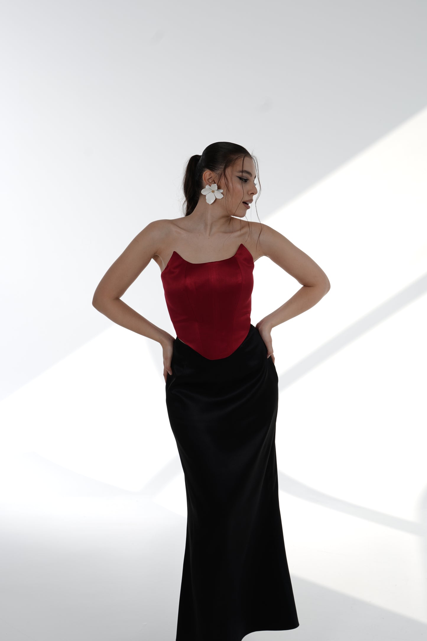 Red Satin Corset-Top