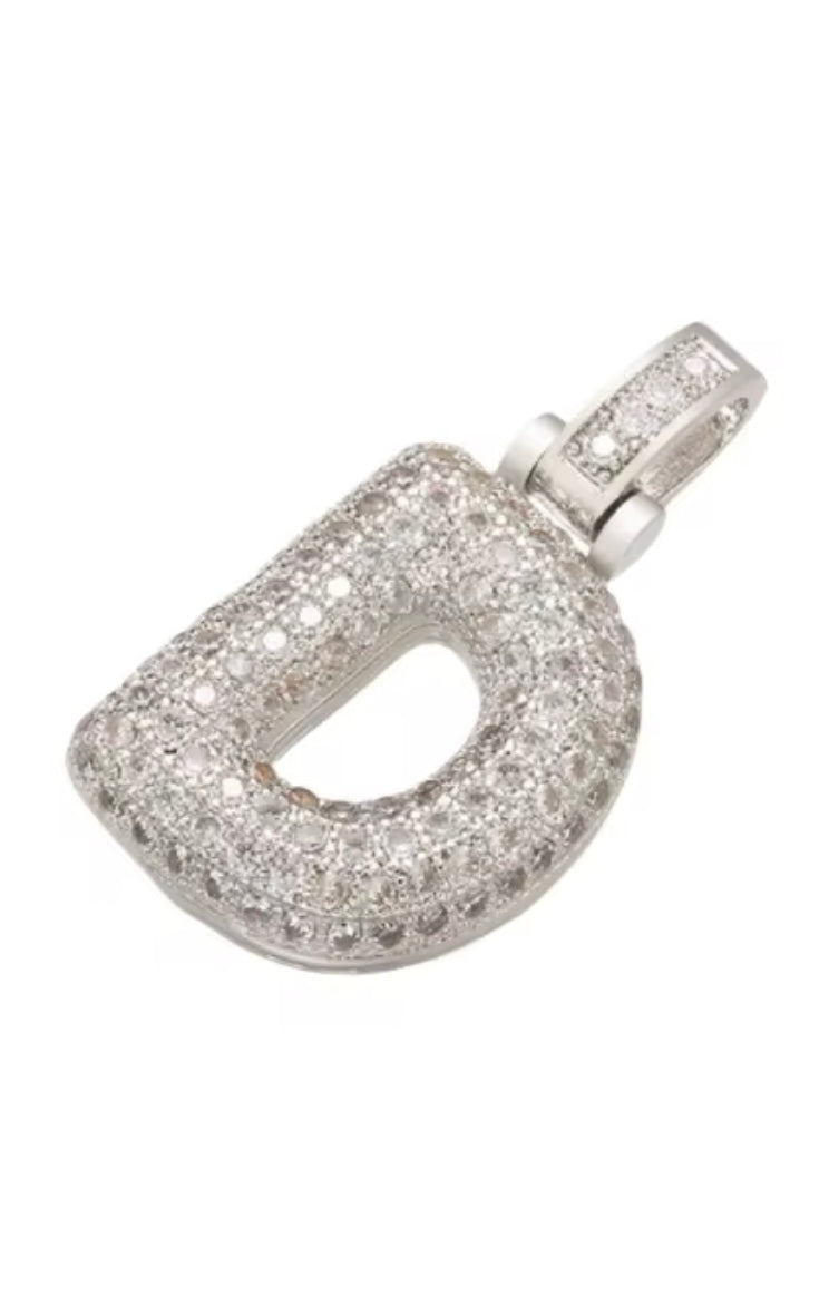 Custom Initial Necklace — Silver Pavé Edition