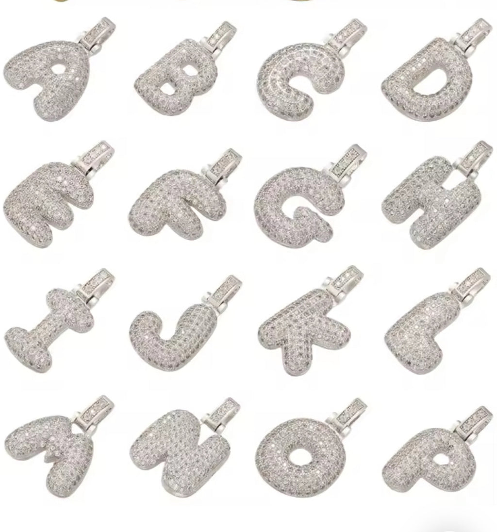 Custom Initial Necklace — Silver Pavé Edition