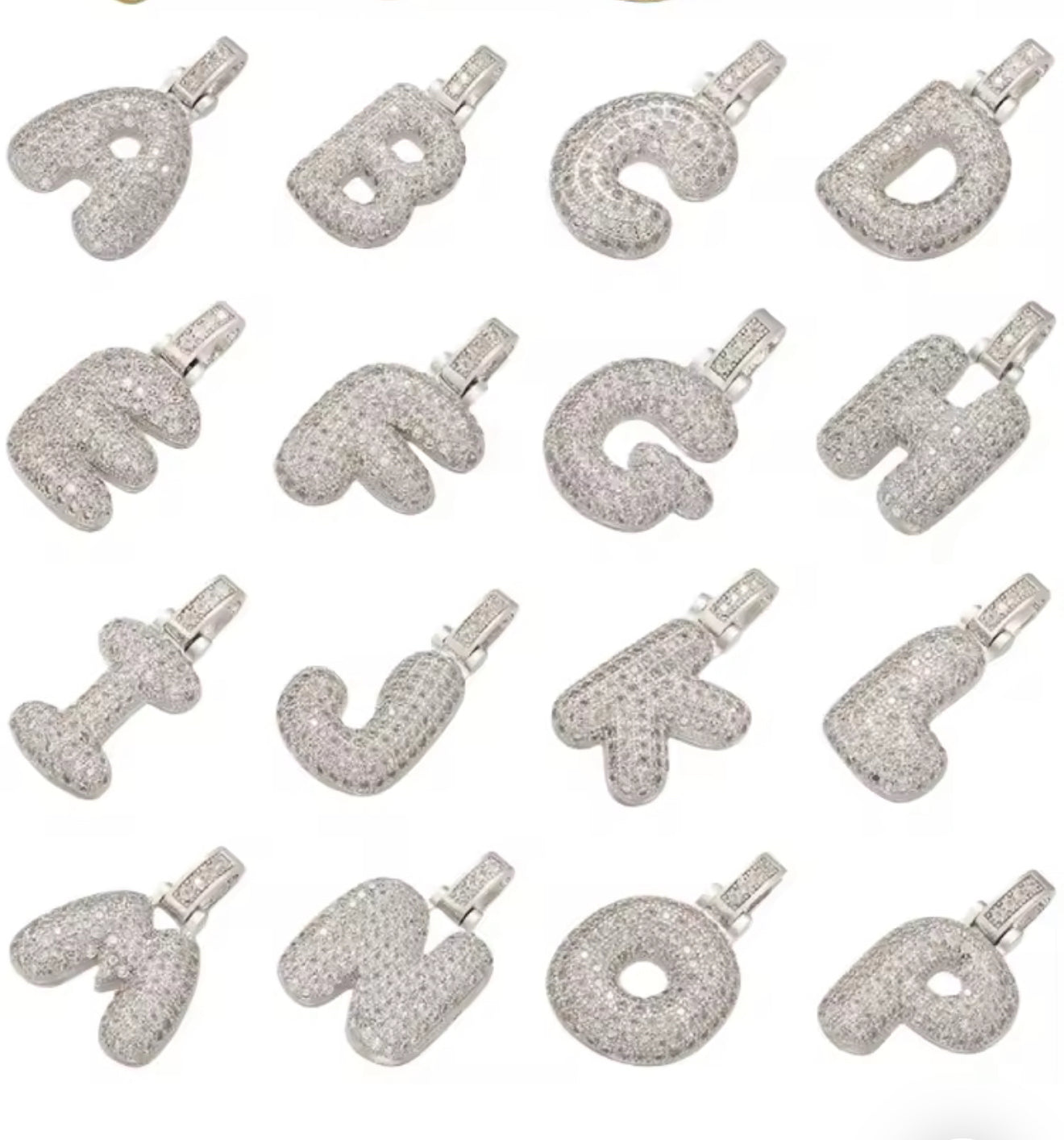 Custom Initial Necklace — Silver Pavé Edition