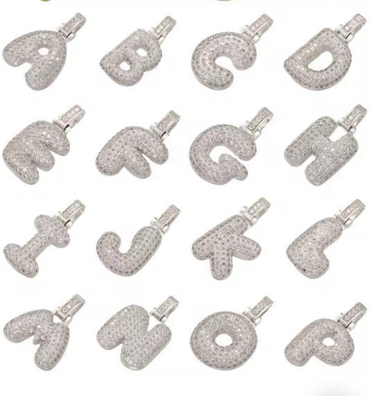 Custom Initial Necklace — Silver Pavé Edition