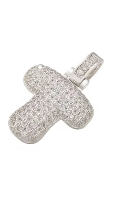 Custom Initial Necklace — Silver Pavé Edition